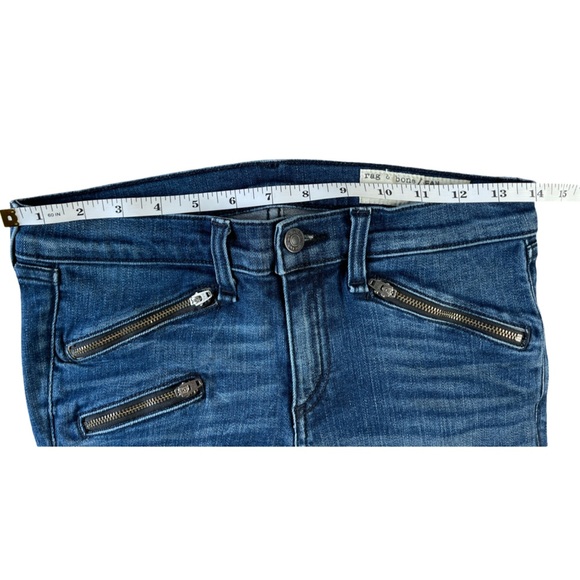 Rag & Bone Skinny Ankle Jeans, Zipper Detail, Stretch, Medium Wash - Size 26 - Picture 8 of 16